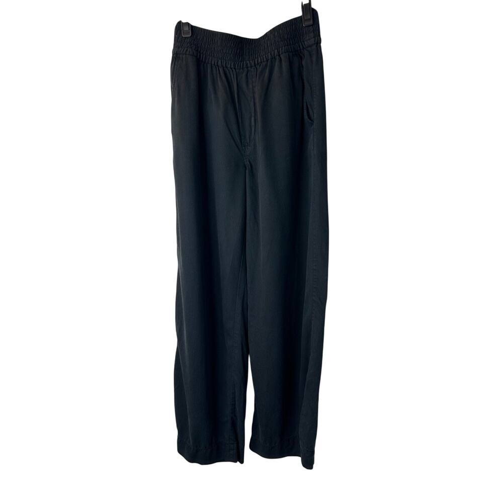Madewell Drapeweave Carley Wide Leg Pants Size XS‎ Black Elastic Waist Pockets
